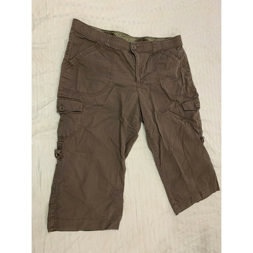 GLORIA VANDERBILT WOMENS CARGO CAPRIS PANTS SIZE 12P